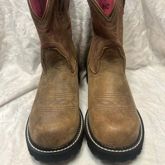 Ariat Pink and Green Interior Boots - Picture 2 of 6